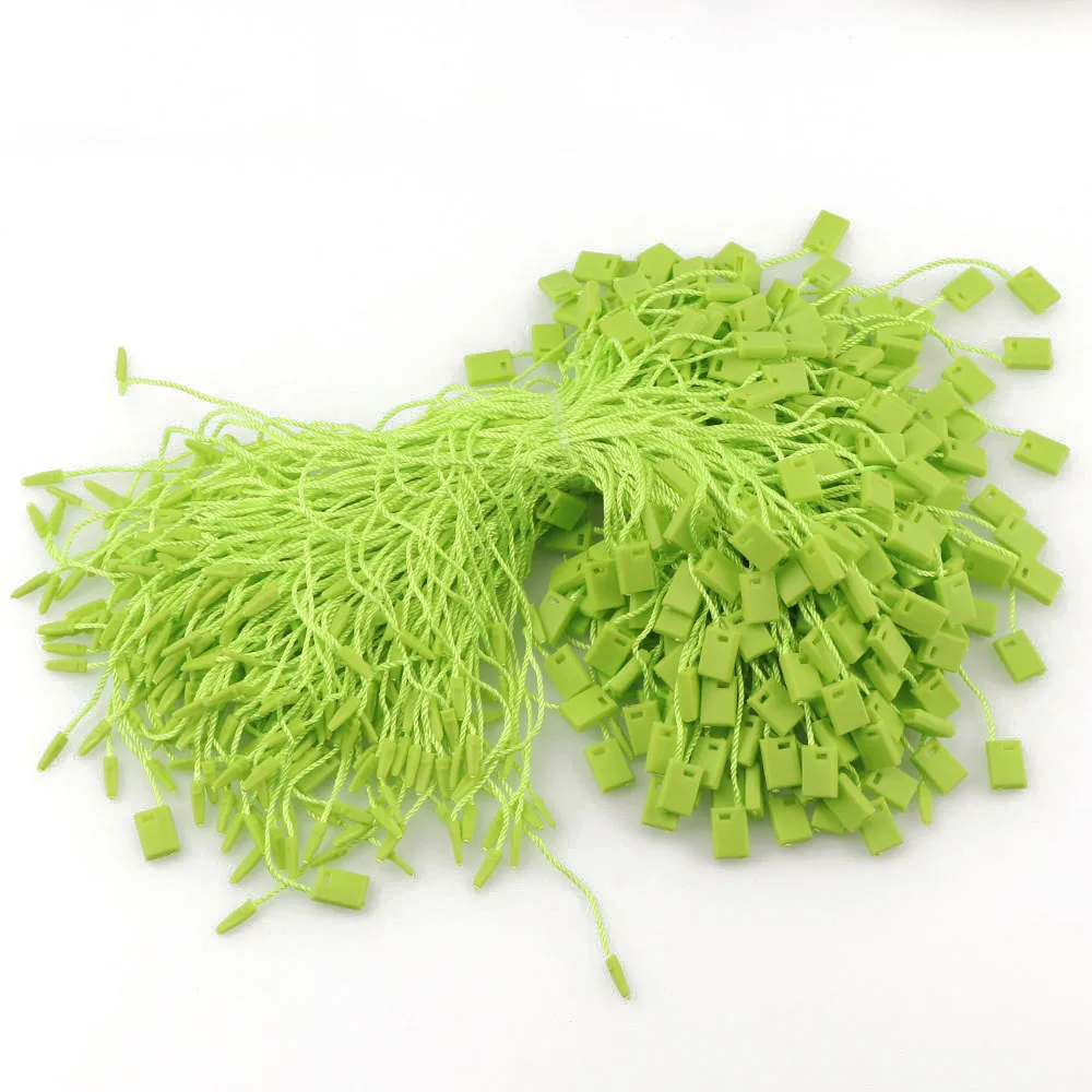 300 шт/комплект одежды веревка для праздничных флажков одежда шнурок одной руки носить веревку Висячие зерна пластиковые квадратные пряжки этикетки полиэфирная веревка - Цвет: green