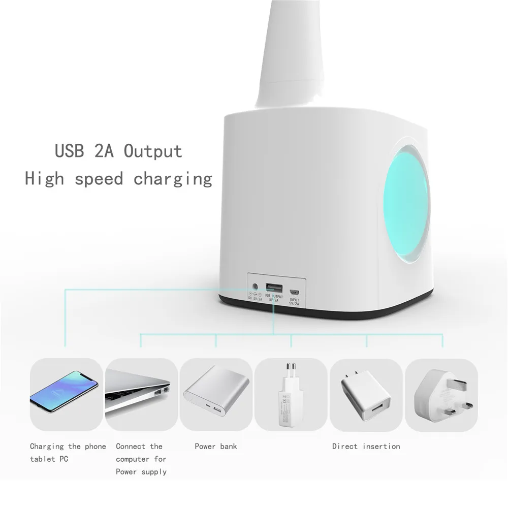  study led desk lamp with usb port&screen&calendar&color night light children Lamp kids dimmable led