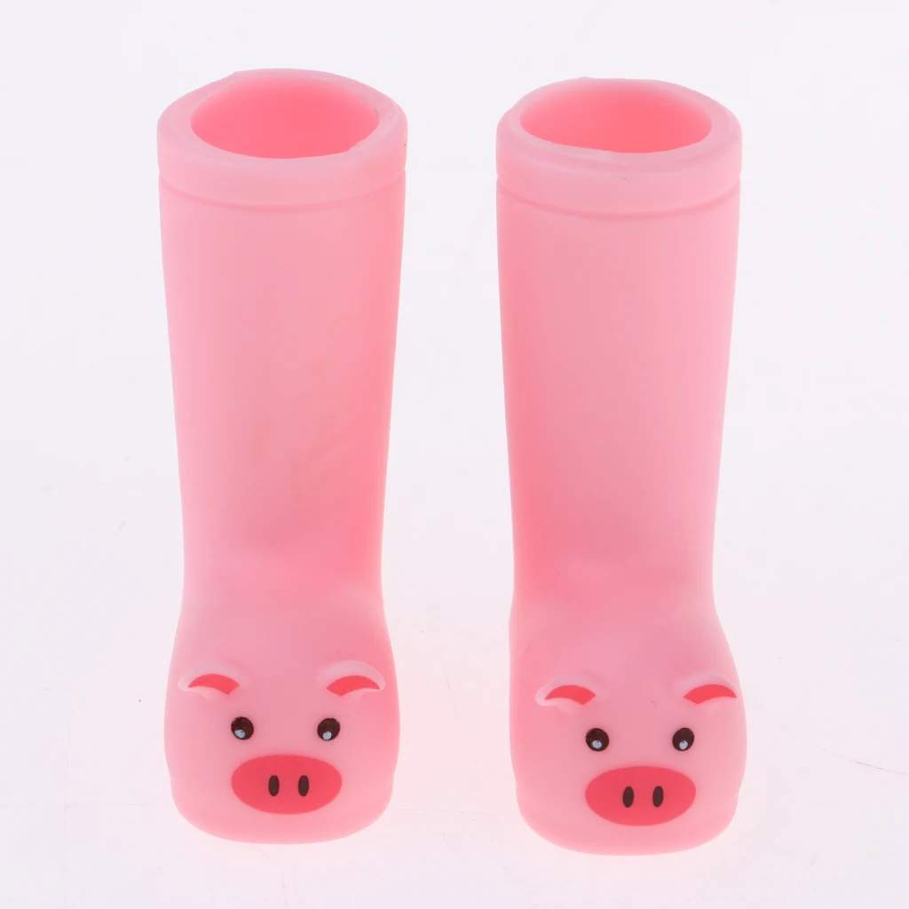 Plastic Boots Shoes For 1/6 Licca Doll Clothing Accessory Pink Pig Doll Rain Boots Shoes Doll Accessory