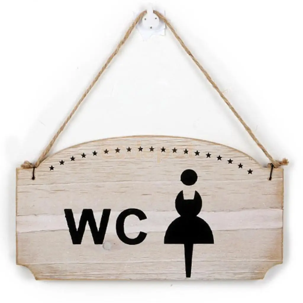 SHABBY CHIC WOODEN WC PLAQUE SIGN BATHROOM TOILET LADIES GENTS WOODEN WALL DECOR SLATE HOME DECOR 8INCH