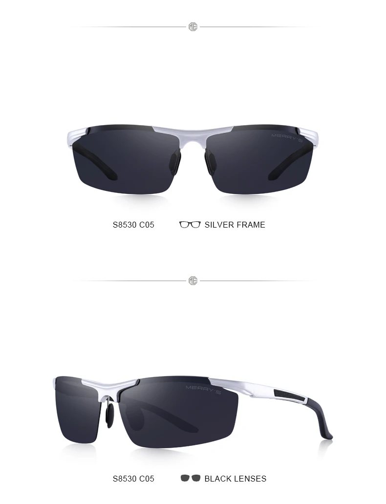 MERRYS Дизайнерские мужские классические солнцезащитные очки из алюминиевого сплава HD поляризованные солнцезащитные очки для вождения спорта на открытом воздухе защита UV400 S8530