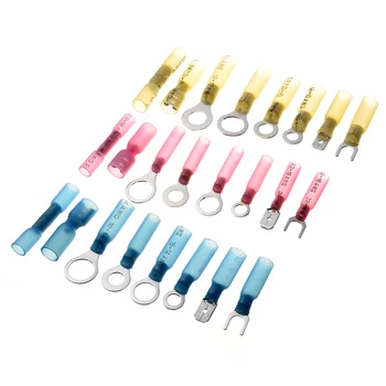 

240Pcs Assorted Waterproof Heat Shrink Wire Butt Connectors Kit Ring Spade Fork Insulated Crimp Terminals Electrical Set