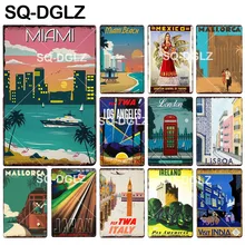 [SQ-DGLZ] Италия, Ирландия, круглая доска, металлический знак, винтажный Декор для дома, металлический плакат, жестяной знак паба