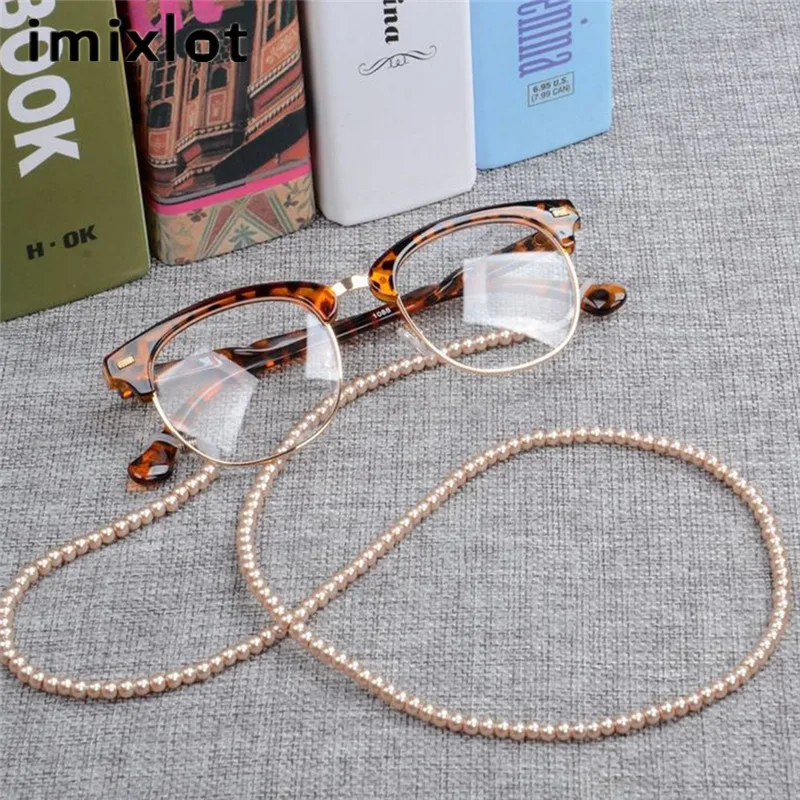 

4 Colors Imitation Pearl Sunglasses Chain Neck Holding Beaded Lanyard Cord Eyeglasses Holder Rope Accessories