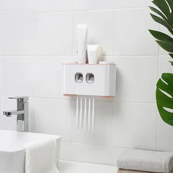 

Auto Squeezing Toothpaste Dispenser Wall Mount Bathroom Hands Free Squeezer MJJ88