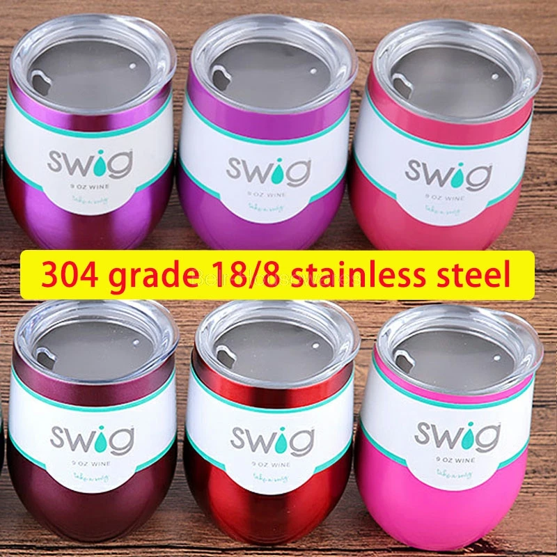 

Swig Wine Cups Insulated Double Wall Vacuum Portable Wine Cup With Lid Stainless Steel Tumber Thermos