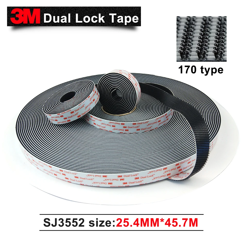 

3M SJ3552 (Type 170) Dual Lock adhesive black tape 1"*50yard*one roll/ we can die cut it