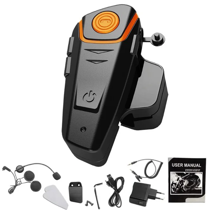 

BT-S2 Motorcycle Intercom Helmet Headsets 1000m Wireless Bluetooth Interphone Handsfree Waterproof Auto Answer FM Radio US Plug