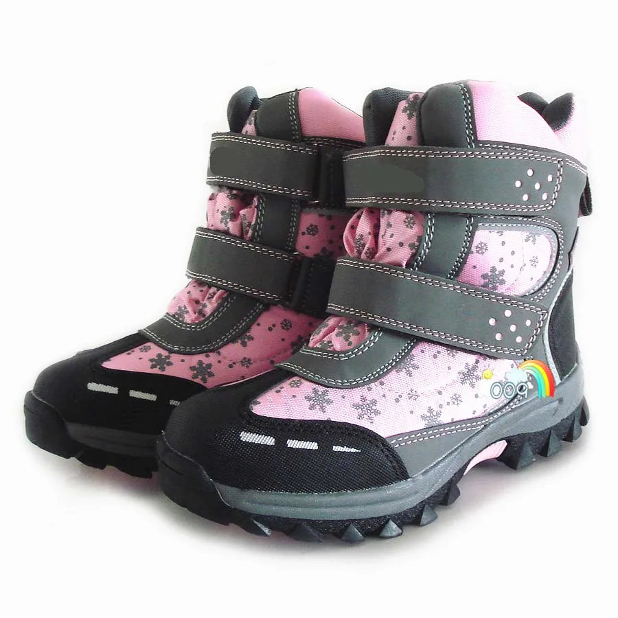 Новинка; 1 пара-30 градусов; водонепроницаемые зимние ботинки для девочек; зимние теплые лыжные детские ботинки+ внутренняя отделка из натуральной шерсти; Детские модные ботинки
