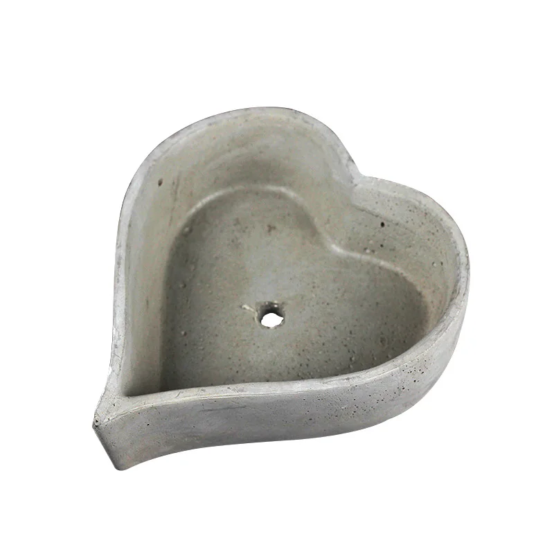 Molde de Plantador de Silicone em Forma de Coração Pote de Flor de Concreto Molde Faça Você Mesmo Artesanal Bonsai Ferramenta
