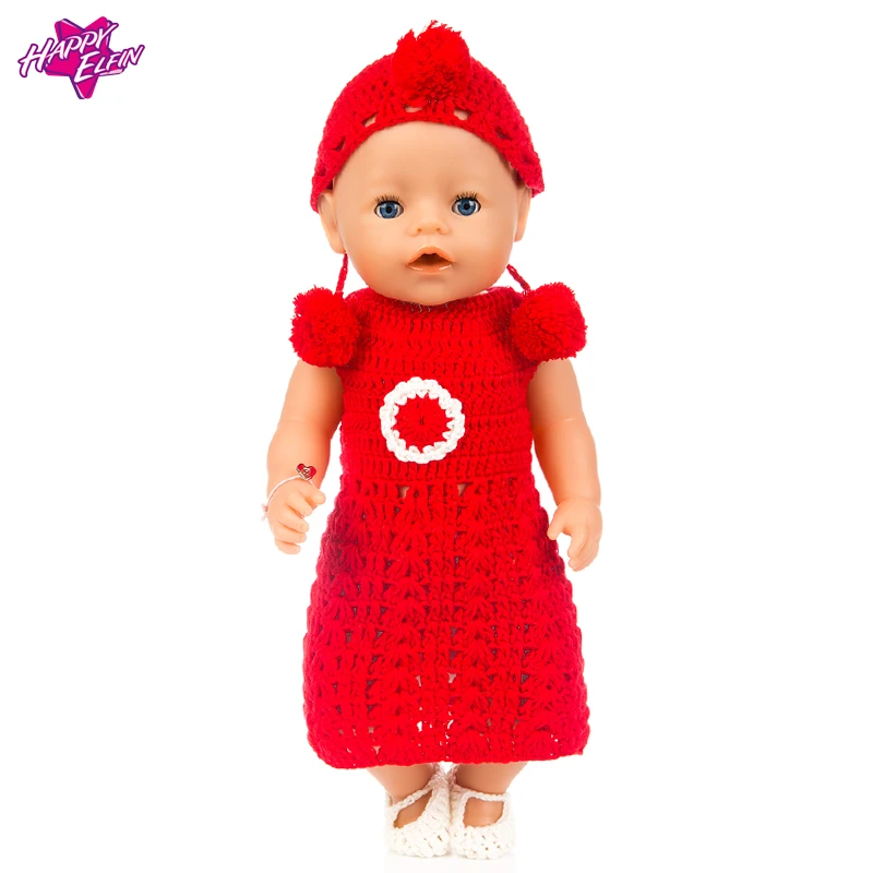 Новый 1 компл. = свитер платье + шляпа Кукла Одежда Подходит 43 см BABY born Zapf кукла