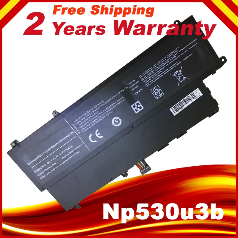 

AA-PBYN4AB battery for Samsung Ultrabook 530U3B 530U3B-A01 530U3C 530U3C-A02 535U3C NP530U3C 535U3X 540U3C/U3B 7.4V 45WH