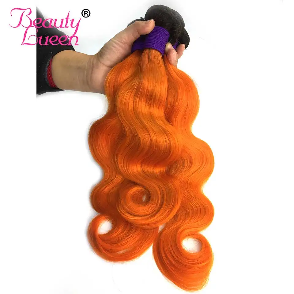 T1BOrange Ombre Body Wave Bundles Human Hair 10 Bunldes Ombre Brazilian Hair Weave Wholesale Price Remy Human Hair Extensions  (5)