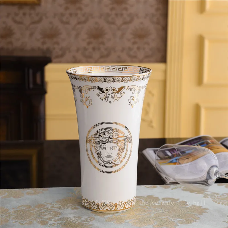 

Nordic ceramic creative living room flower vase home decoration accessories crafts room decoration TV cabinet study Medusa vases