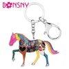 Bonsny alliage émail cheval porte-clés porte-clés sac à main breloque pour sac homme voiture porte-clés 2017 nouveaux bijoux accessoires ► Photo 1/6