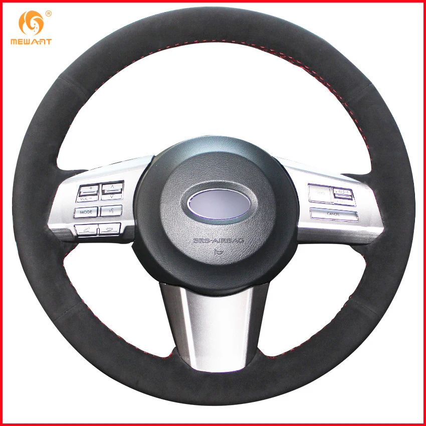 Mewant Black Suede Car Steering Wheel Cover For Subaru Outback 2012