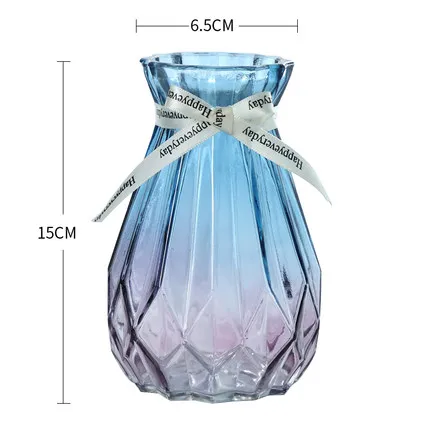 Цветная стеклянная ваза гидропоника прозрачная ваза для цветов простая гостиная столовая украшение цветная сушеная ваза для цветов - Цвет: M-03