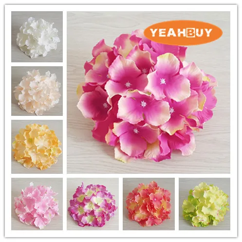 

50pcs 20CM 20Colors Large Artificial Hydrangea Decorative Silk Flower Head Wedding Wall Arch DIY Home Decoration accessories