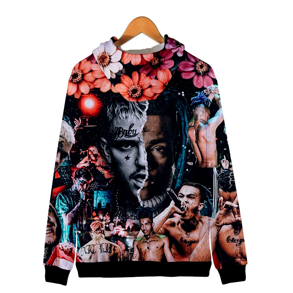 2018 harajuku xxxtentacion и lil peep Смешные 3D толстовки на молнии свитшоты для мужчин женщин