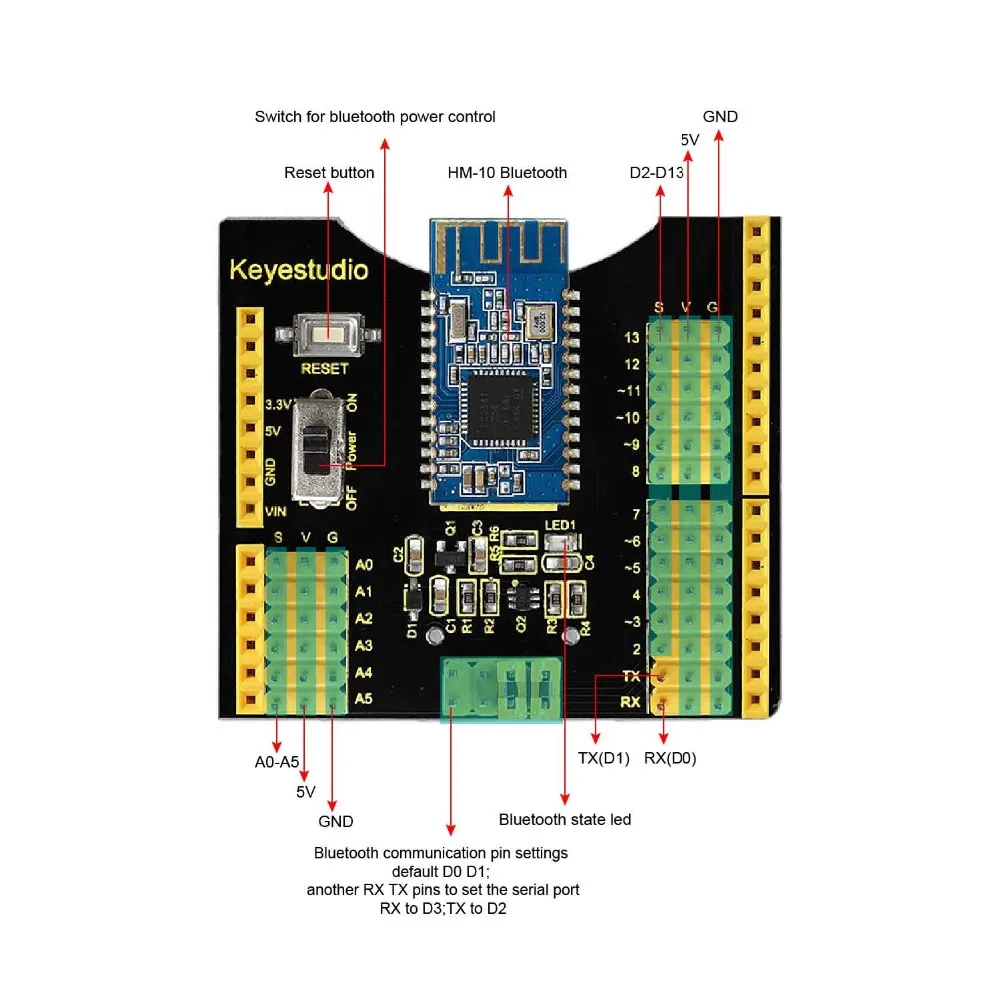 Keyestudio Bluetooth 4,0 щит расширения щит для Arduino UNO R3