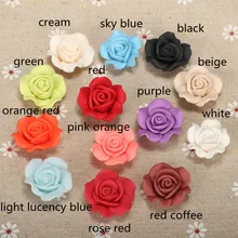 10 pçs/lote 23 milímetros Resina Rose Decoração Flores da Argila Do Polímero Contas de Roupas Calçados Colar Artesanato Acessórios Jóias Diy