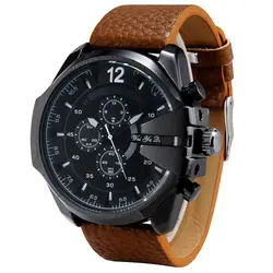Кожаный ремешок часы для мужчин повседневное часы для мужчин бизнес наручные часы спортивные Военная Униформа кварцевые часы