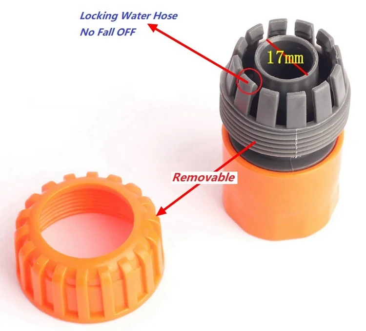 ABS G 3/4'' Water Hose Quick Connectors Garden Pipe/Tubing Fittings Orange Removable Water Plumbing Irrigation Repair Hose Joint