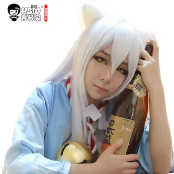 

HSIU Gugure! Kokkuri-san kokkurisan white Anime Cosplay Wig Costume Play Wigs Halloween Costumes Hair High quality free shipping