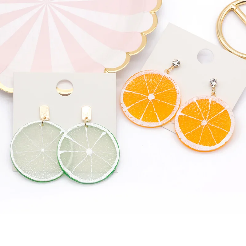 

Misheng Summer Earrings Acrylic Lemon Fashion Youthful Simple Temperament Earrings Women's Jewelry Accessories