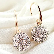 Новинка 2013, Хит, высокое качество, Великолепные женские Роскошные блестящие круглые циркониевые серьги, модные ювелирные изделия E1820