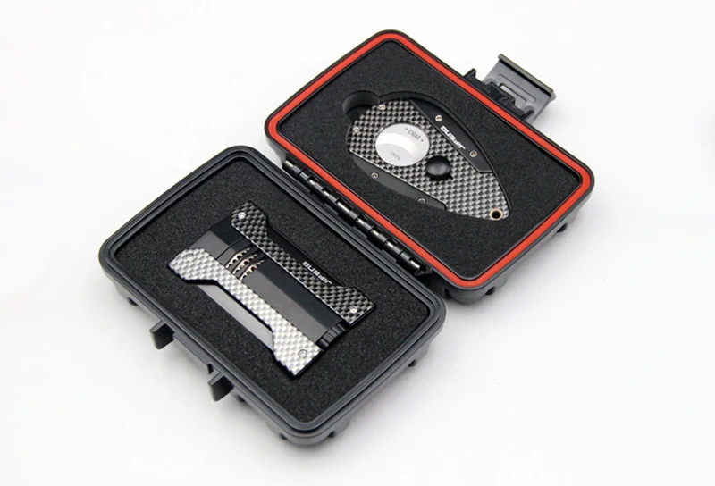 JiFENG Portable Travel Cigar Case/Box With Stainless Steel Blade Cutter And 1 torch jet flame Lighter Accessories | Дом и сад