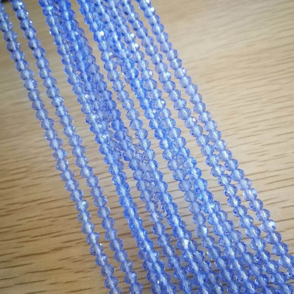 

4mm 1000pieces light blue crystal glass roundel beads DIY beads fit jewelry DIY