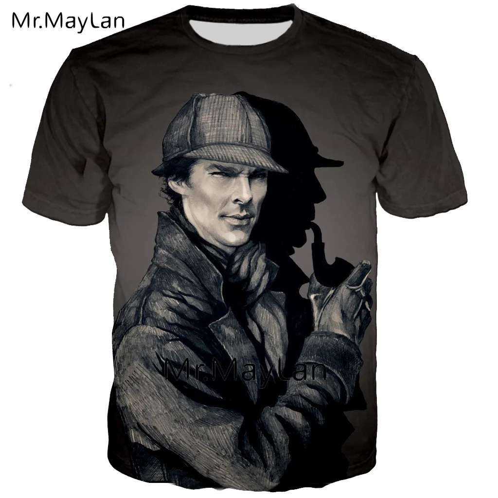 

3D Cool Print BBC TV Sherlock Tee Shirt Tshirt Men/women Gothic Streetwear Tshirt Summer Boy Modis Clothes Camiseta Tallas 6XL