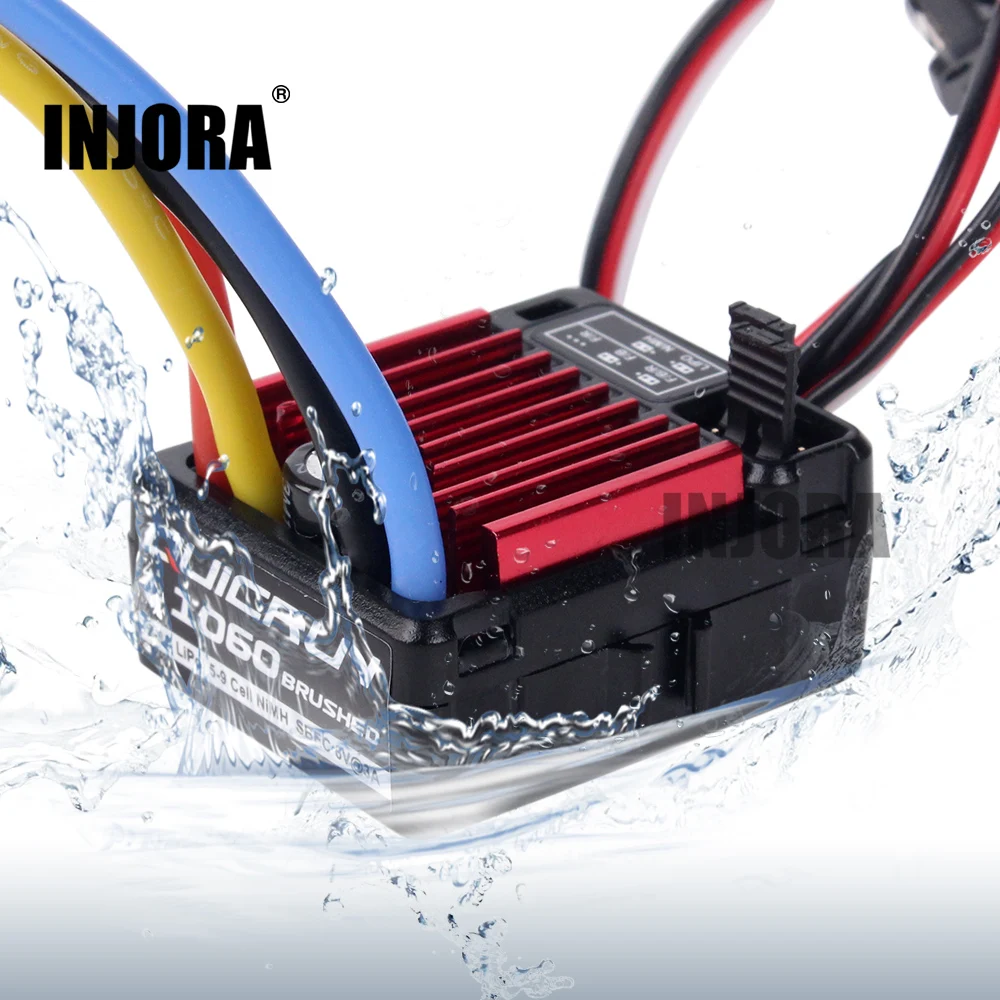 Kopen RC Model Auto QUICRUN 1060 60A Waterdichte Geborsteld ESC Speed Controller met 6 v 3A BEC voor 110 RC auto Onderdelen