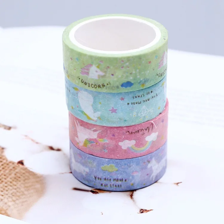 

1.5 cm Wide Unicorn Star Washi Tape Adhesive Tape DIY Scrapbooking Sticker Label Masking Tape