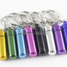 100 шт DIY Водонепроницаемая алюминиевая таблетница контейнер для таблеток бутылка брелок-таблетница держатель Рекламные подарки брелок
