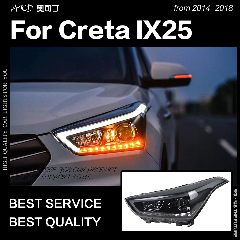  AKD Car Styling Head Lamp for Hyundai Creta Headlights IX25 LED Headlight Dynamic Turn Signal DRL H - 32898253510