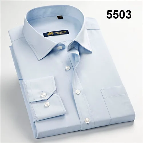 5503 DAVYDAISY Новое поступление Осенняя мужская рубашка с длинными рукавами однотонная саржевая рубашка мужские деловые рубашки 17 цветов DS160 - Цвет: 5503