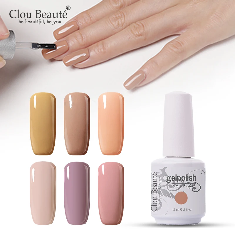 УФ-гель для ногтей Clou Beaute долговечный Гель-лак телесного цвета отмачиваемый лак