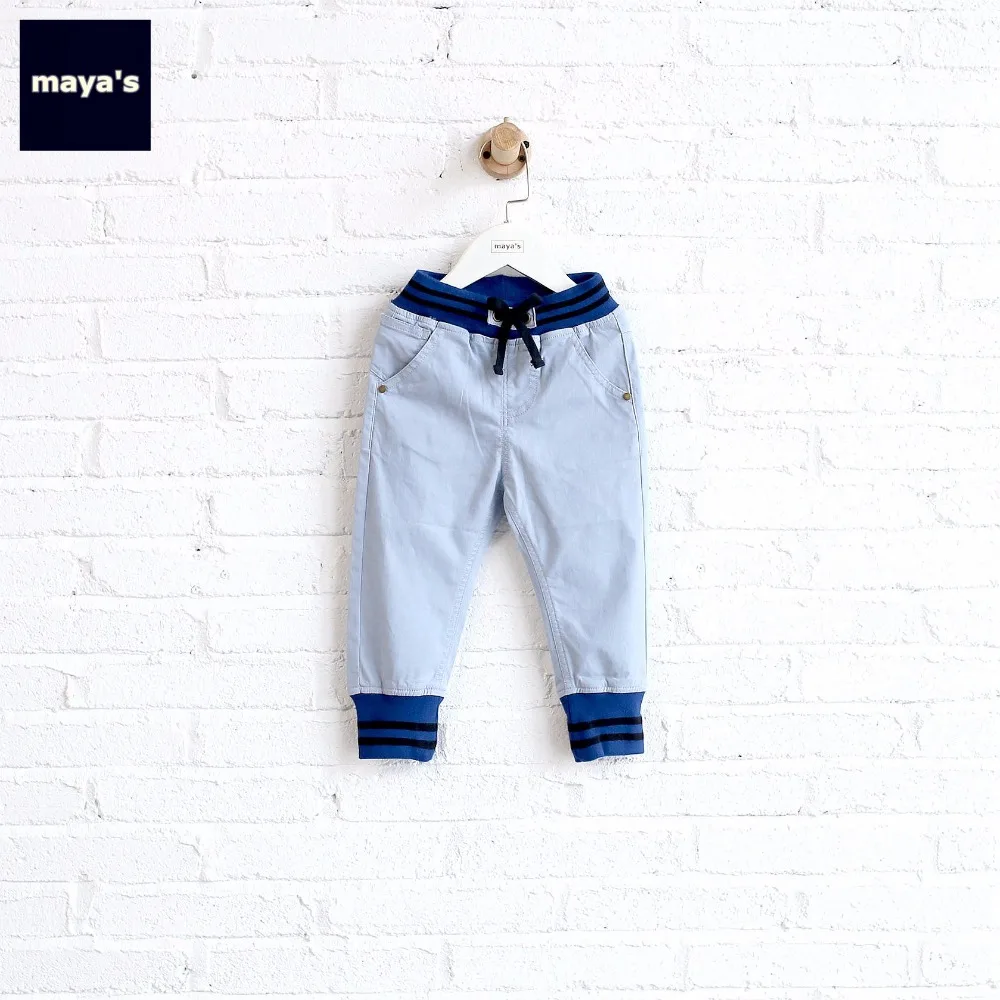 

Mayas Color Blocking Striped Pants For Children Spring Fashion Soft Kids Pants Boys Summer Causal Breathable Pants 81118