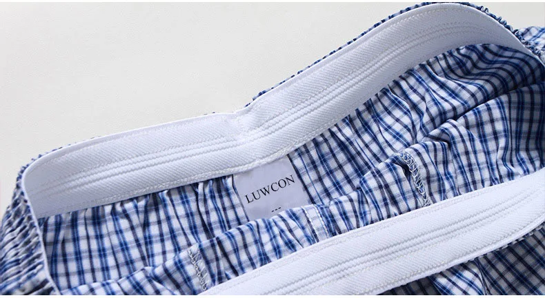 LUWCON бренд Для мужчин хлопковые шорты половина Длина удобные Для мужчин Домашняя одежда Повседневное плед Пляжные шорты