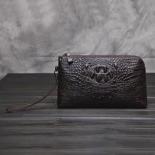 Мужская сумка-конверт из коровьей кожи с узором «крокодиловая кожа», мужская сумка-клатч из натуральной кожи, Длинные кошельки, модные мужские сумки из воловьей кожи в деловом стиле