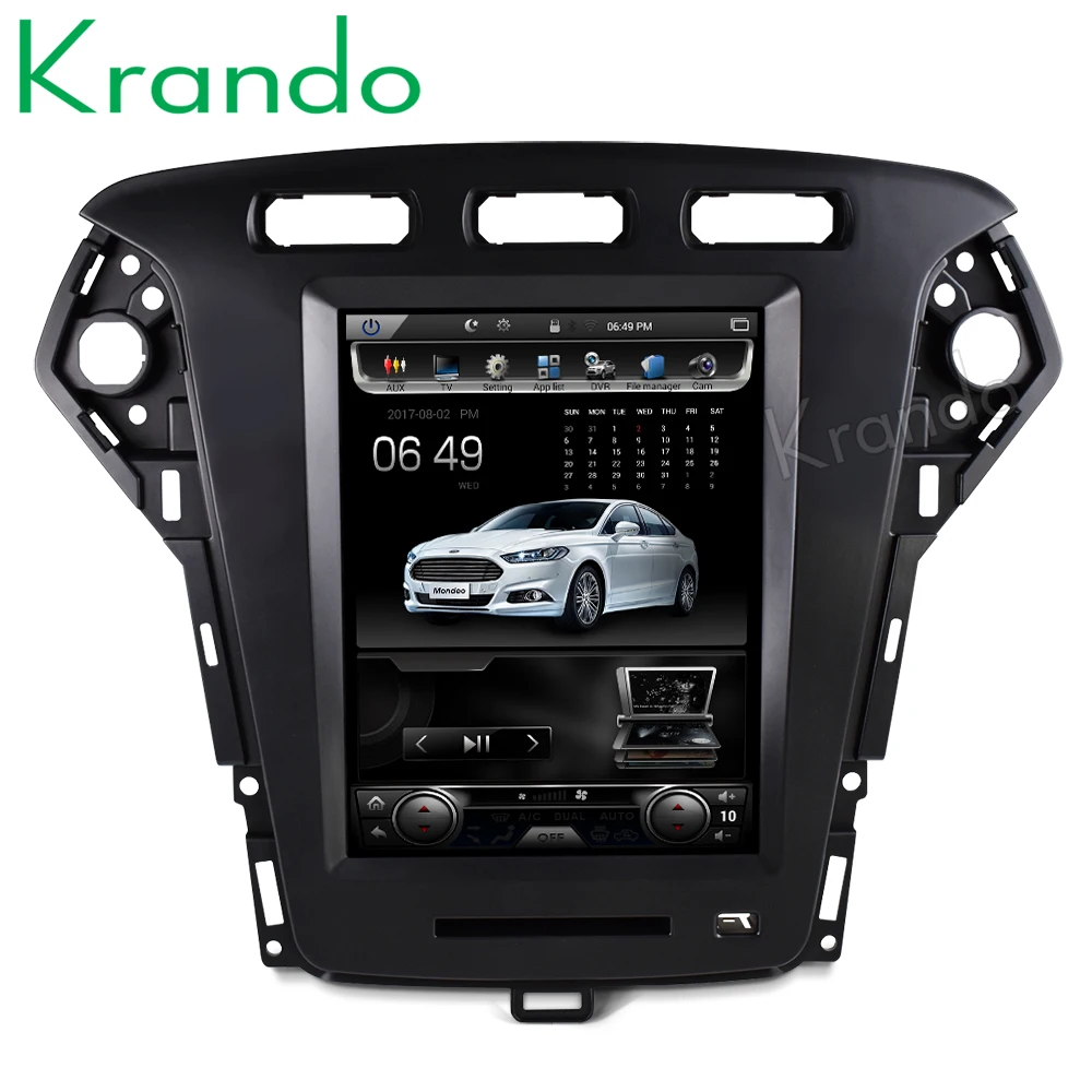 Perfect Krando Android 8.1 10.4" Tesla Vertical screen for FORD Mondeo 2011-2013 car radio navigation dvd entertainment system player 1
