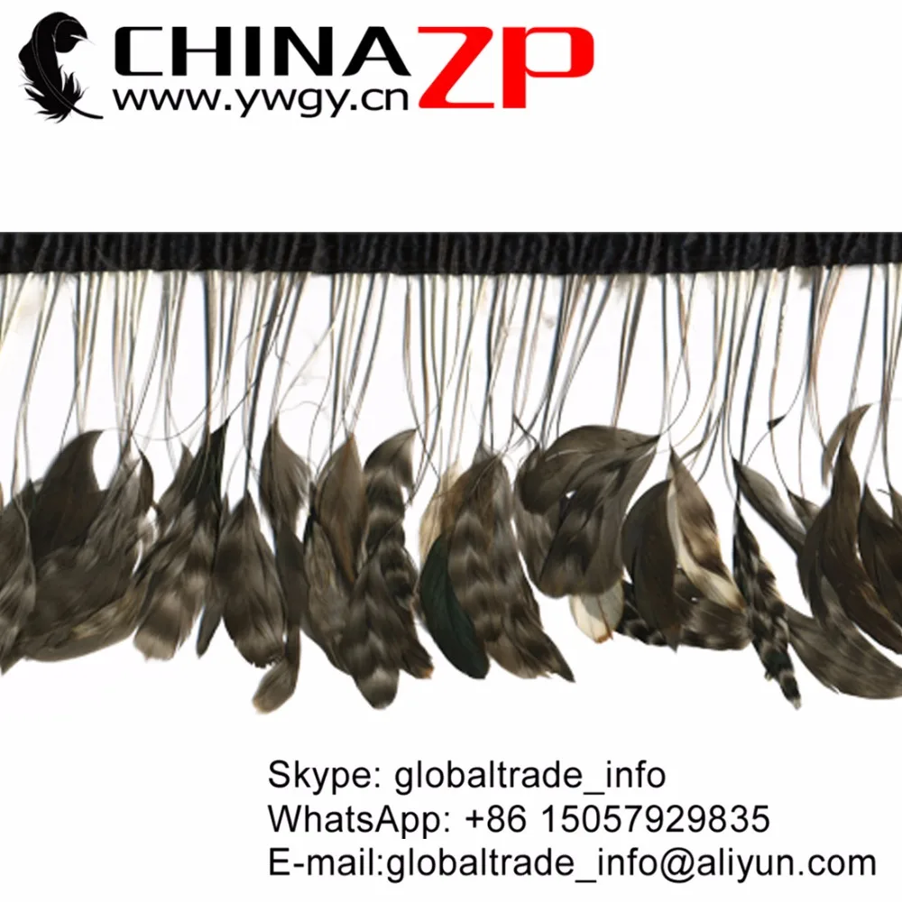 

4-6 Inch Leading Supplier CHINAZP Factory 10yards/lot Good Quality Dyed Natural Stripped Rooster Coque Tail Feathers Trim