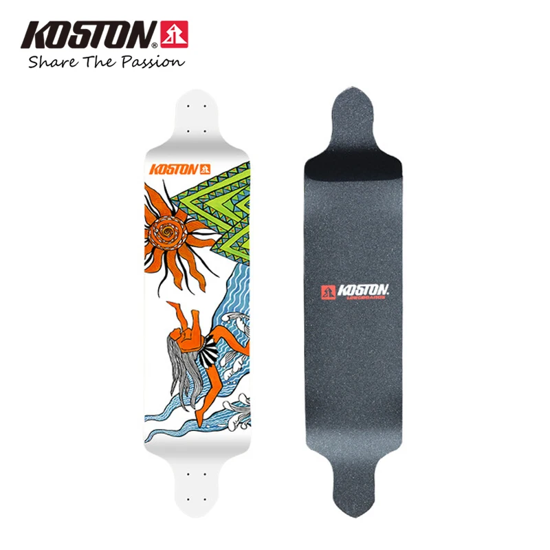 Koston pro выпадающего longboard палуба 9ply канадского клена горячепрессованных, Стиль корабль длинные скейтборд палубы для горные назначения