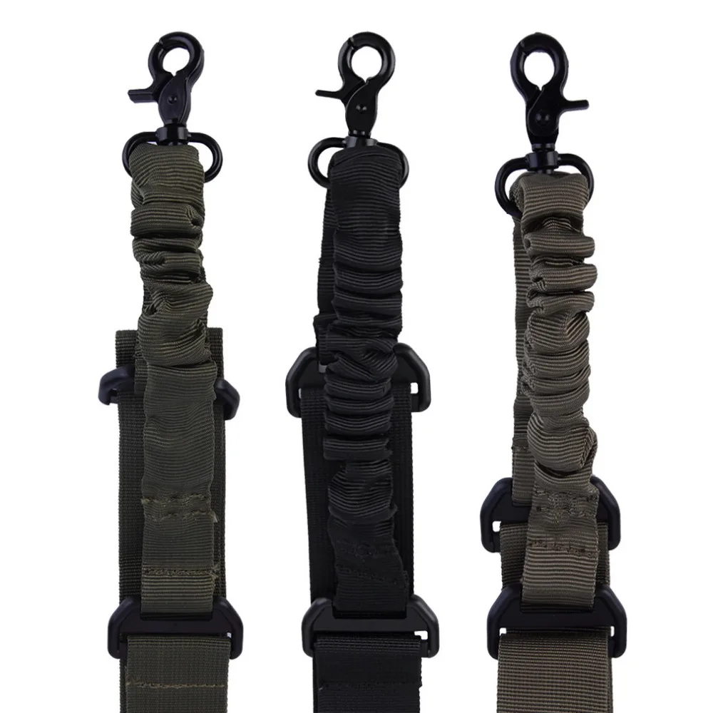 1pc Tactical Single Point Adjustable Bungee Rifle Gun Sling System Strap Hook Multi function