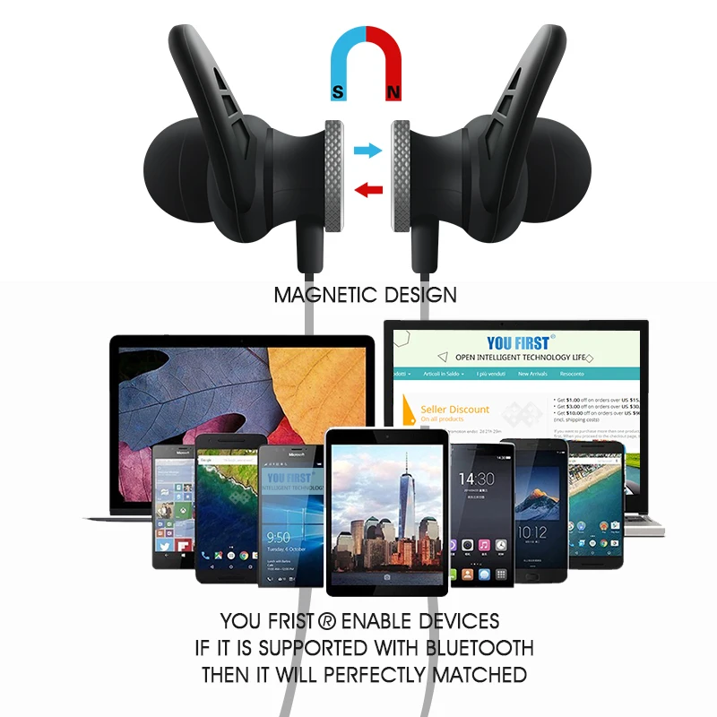 Вы первые наушники беспроводная Bluetooth гарнитура стерео Спорт Sem Fio Fone De Oouvido с