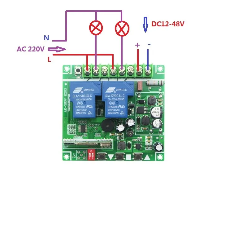 DC12V 24 в 36 в 48 в 2CH длинный Диапазон Беспроводной RF пульт дистанционного управления передатчик+ приемник приспособления ворота гаражные двери окна