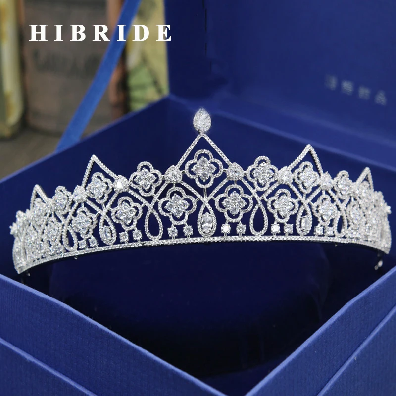 

HIBRIDE New Arrival Flower Tiaras Crown Women Fashion Jewelry Gold-Color Wedding Bridal Hair Accessories bijoux cheveux C-06