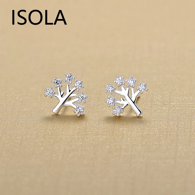 

ISOLA Rhinestone Christmas Tree Stud Earrings Christmas Jewelry Gift